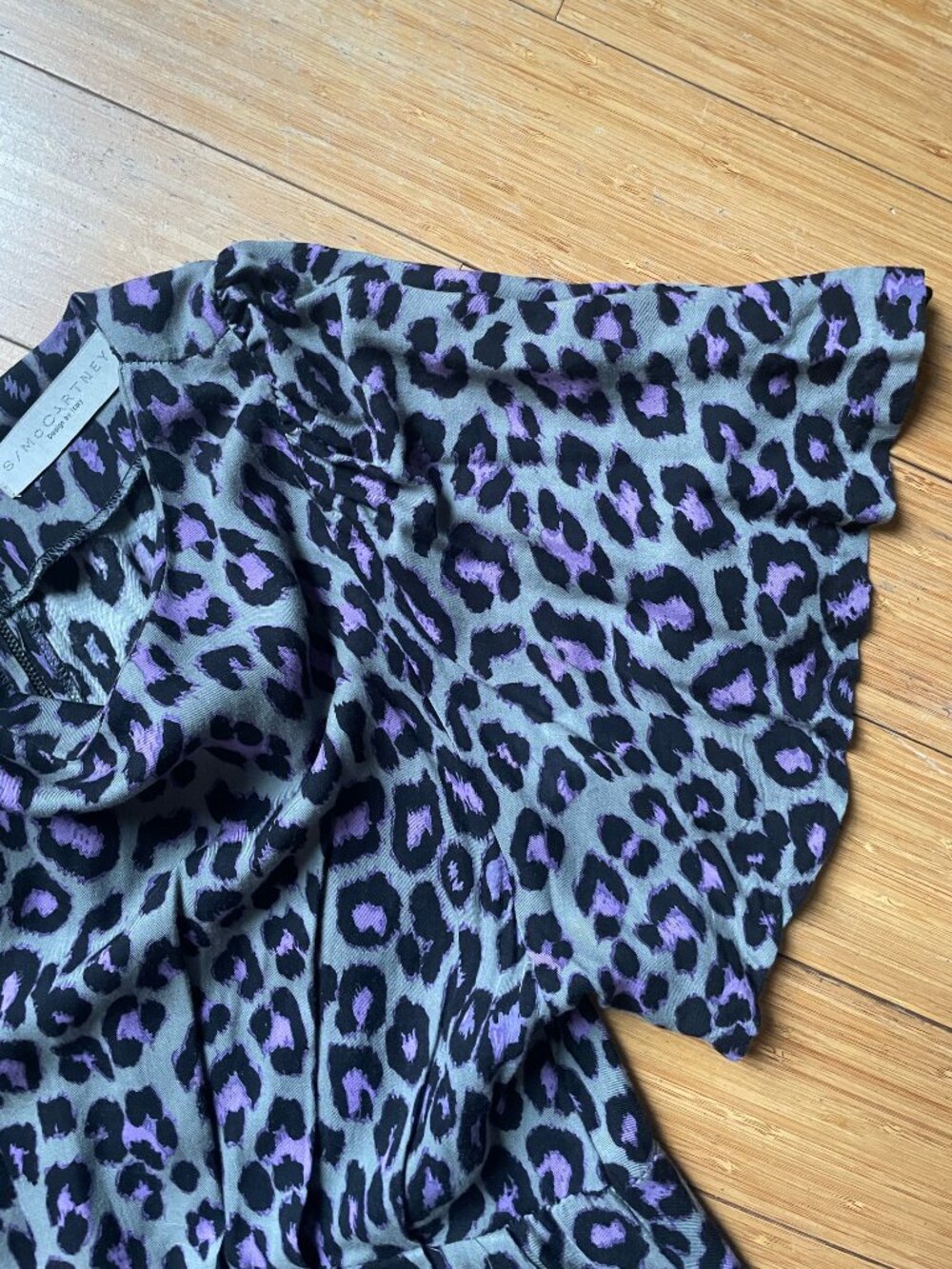 STELLA MCCARTNEY Grey and Purple Leopard / Cheetah Mini Dress - Picture 3 of 4